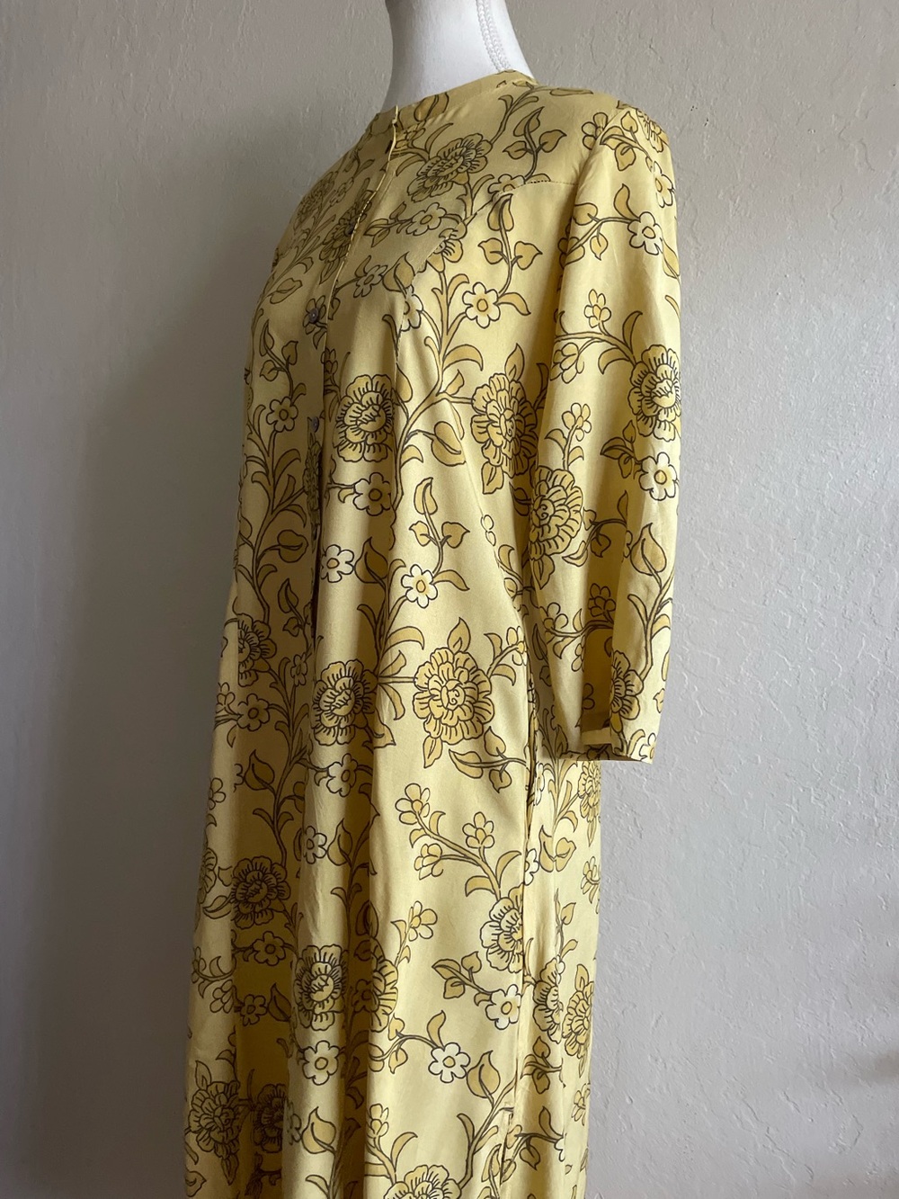 Pastel yellow floral tunic kurta dress - Picture 4 of 11